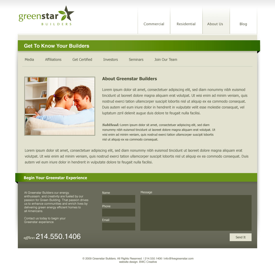 GreenStar Builders Website Design