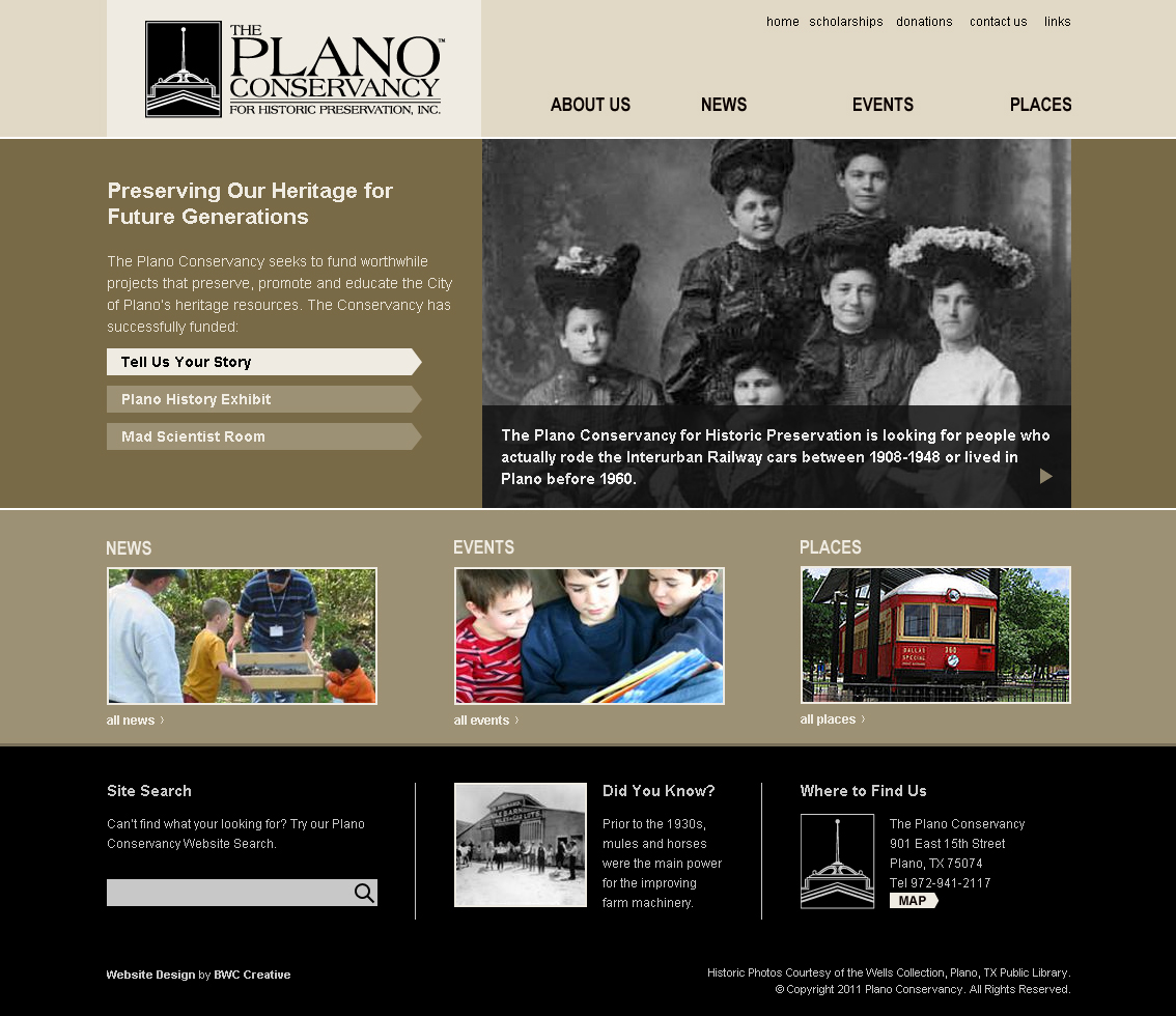 Plano Conservancy Website Design